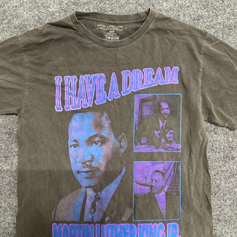 Martin Luther King Jr T-Shirt Mens Size M Black I Have A Dream Graphic Cotton